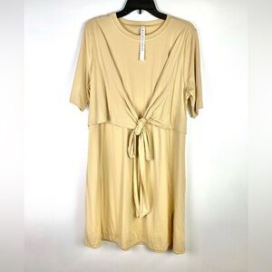 Lululemon Size 12 Yellow Athleisure Workout Front Wrap T-Shirt Procecco Dress